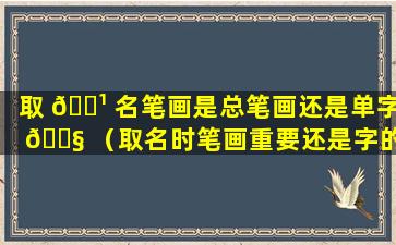 取 🌹 名笔画是总笔画还是单字 🐧 （取名时笔画重要还是字的属性重要）